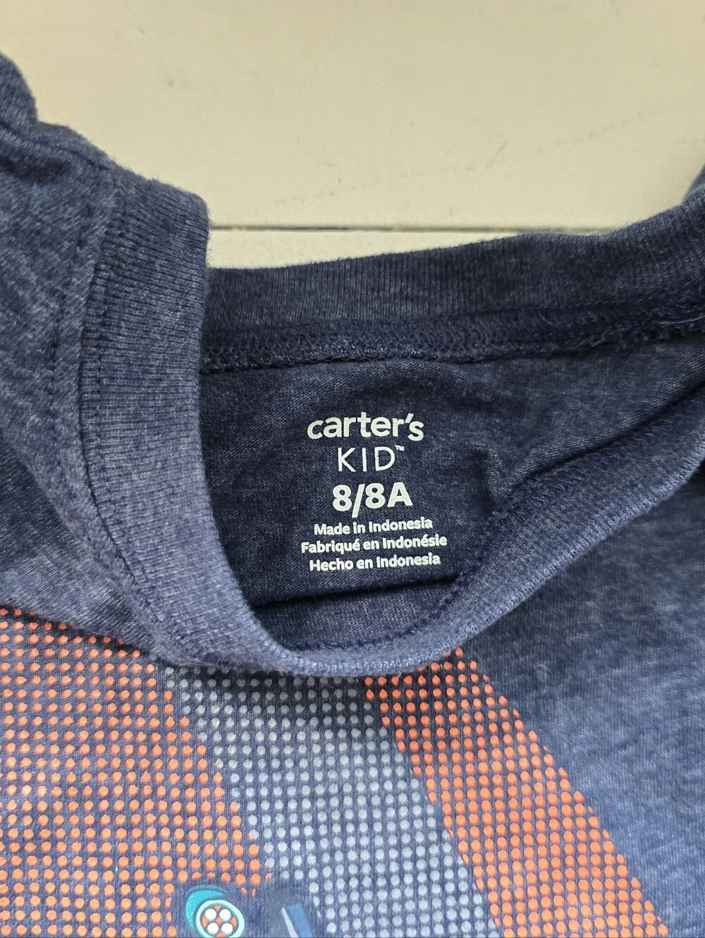 Carter's Navy Long Sleeve Tee with Teal Truck Graphic